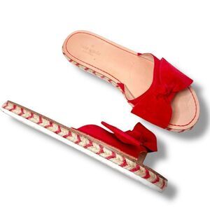 Kate Spade New York Women's Red Idalah Espadrille Sandal Slide Slip-On Size 8.5M